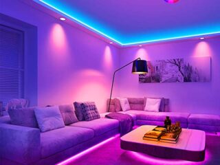 Govee – Banda de luces LED, RGB con control remoto, 20 colores que cambian y modo de bricolaje, instalación sencilla para dormitorio, techo, cocina